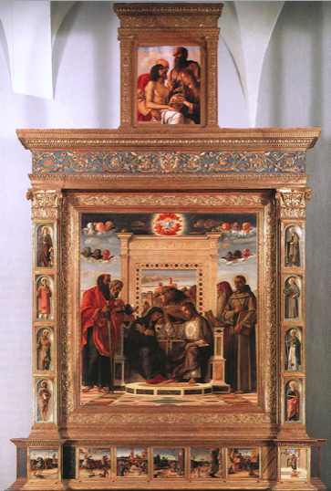 乔万尼·贝利尼《佩扎罗祭坛画》1471-74年,木板油画,现收藏于佩扎