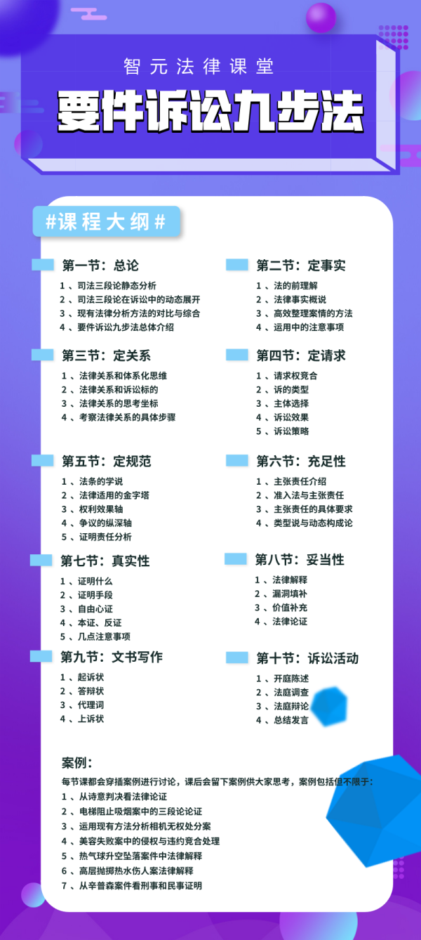 要件诉讼九步法,实现诉讼精细化