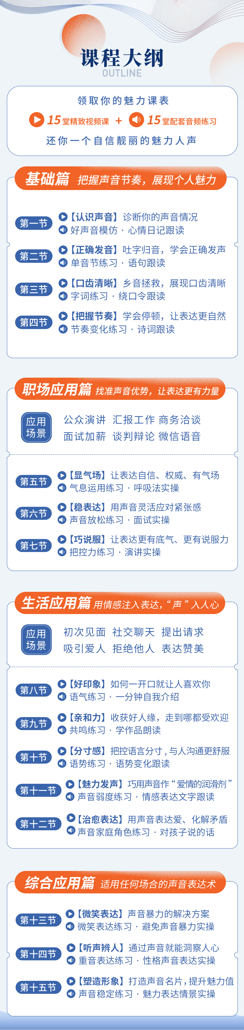 15堂魅力声音修炼课 让你一开口就打动人心 每周一节变美课 千聊