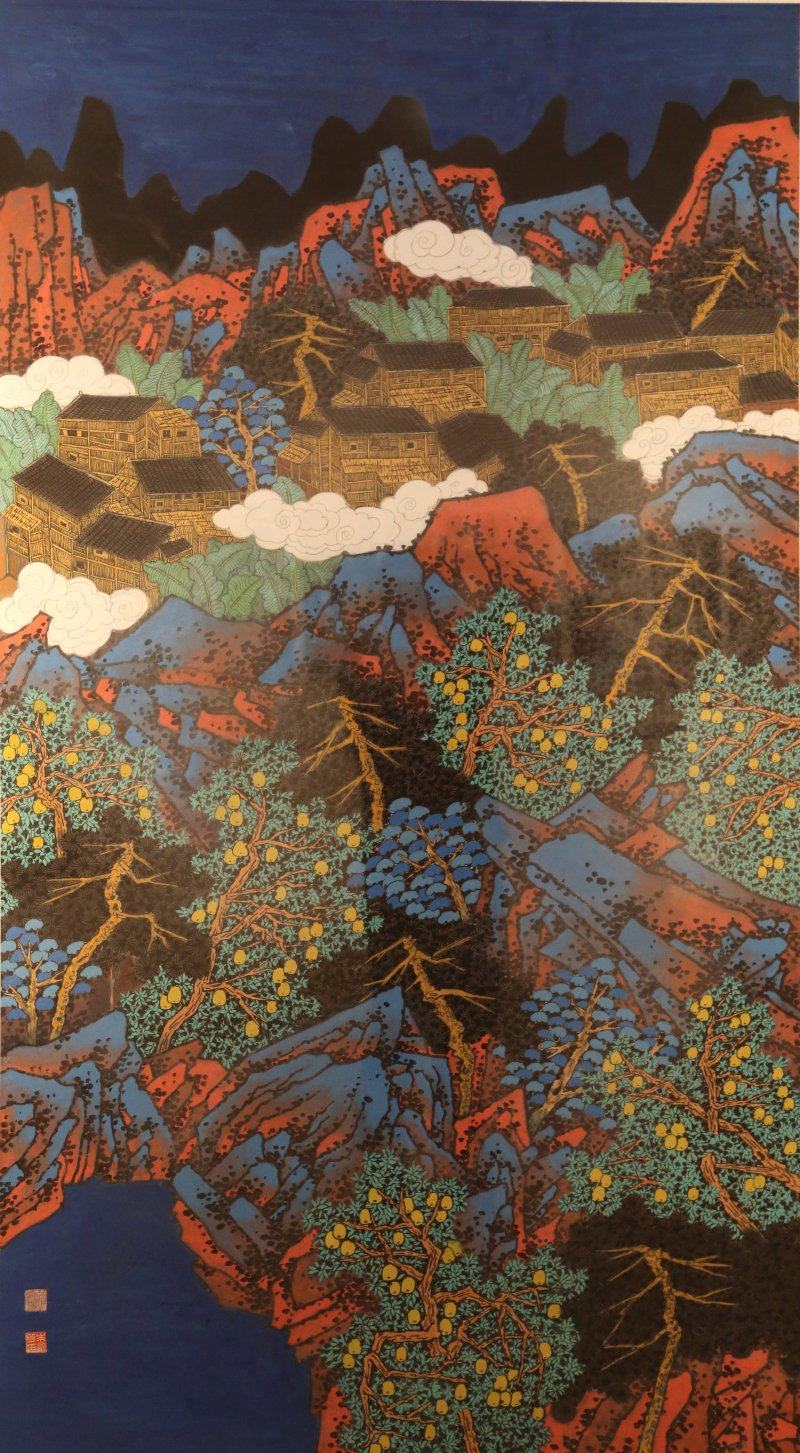 《土家寨》—朱玉叶 山水画