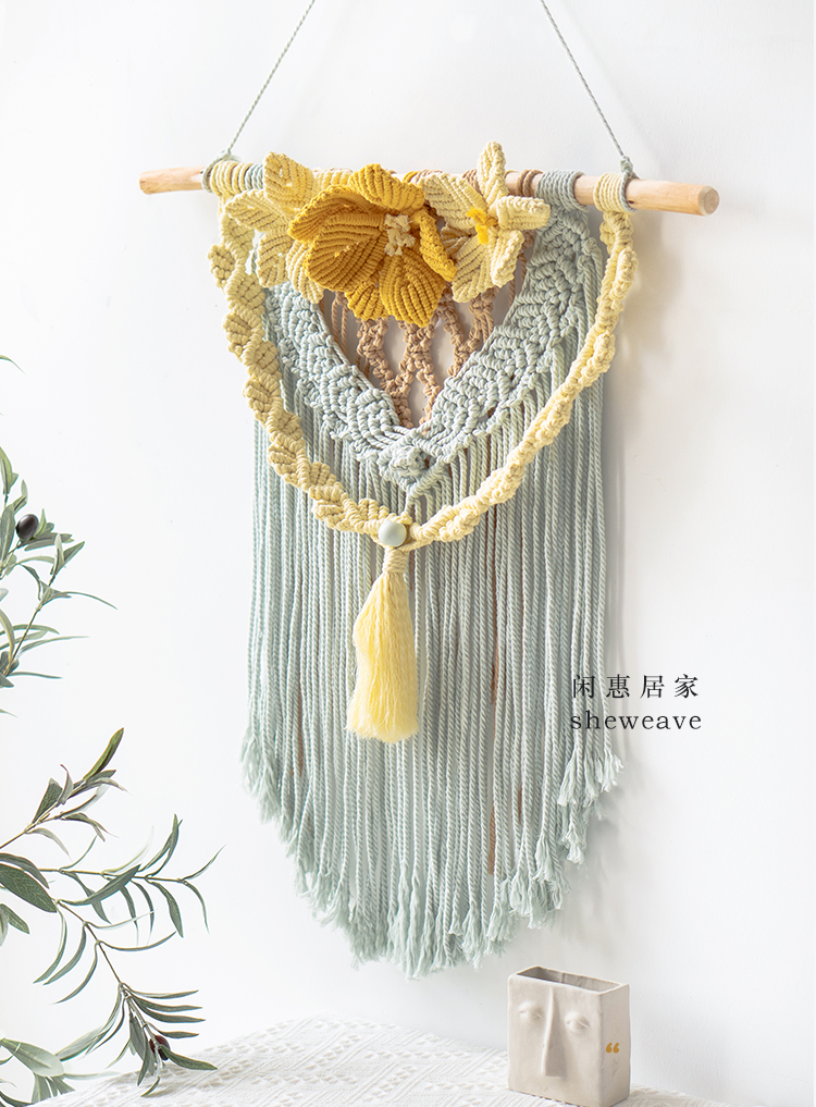 手工编织|【似锦】花朵挂毯
