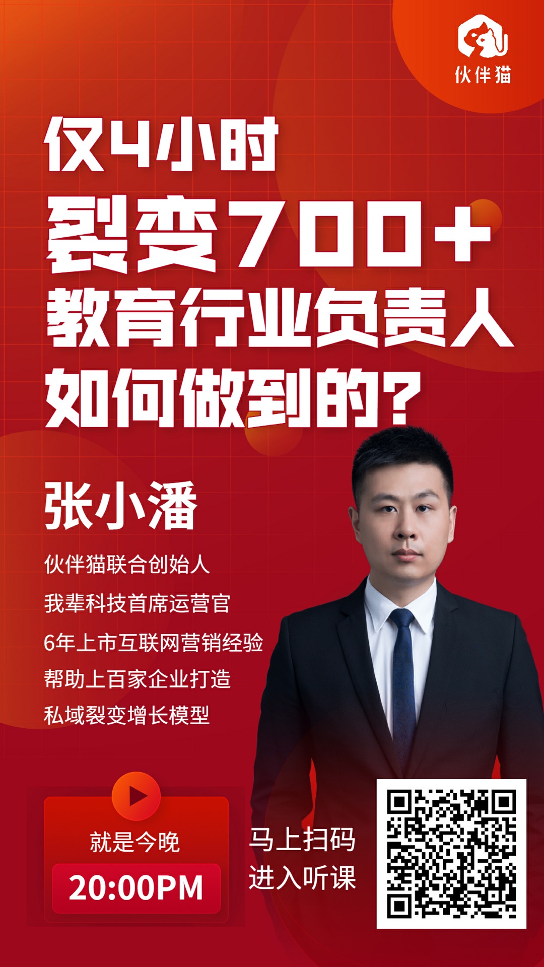 主讲人:张小潘 主讲人介绍:张小潘 伙伴猫联合创始人 我辈科技首席