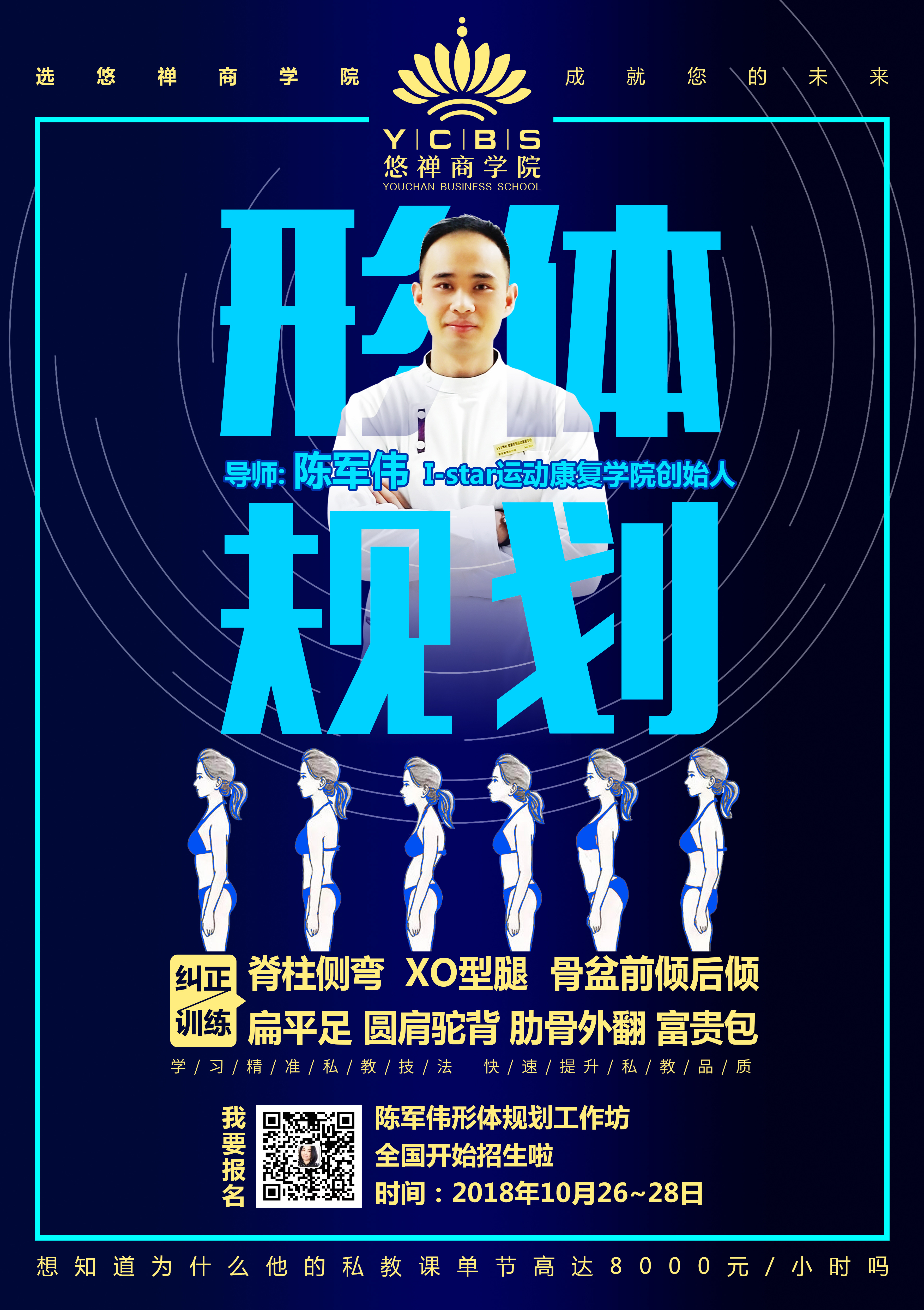 公益课堂10月2日著名运动康复导师陈军伟体态修复之骨盆调整免费公开