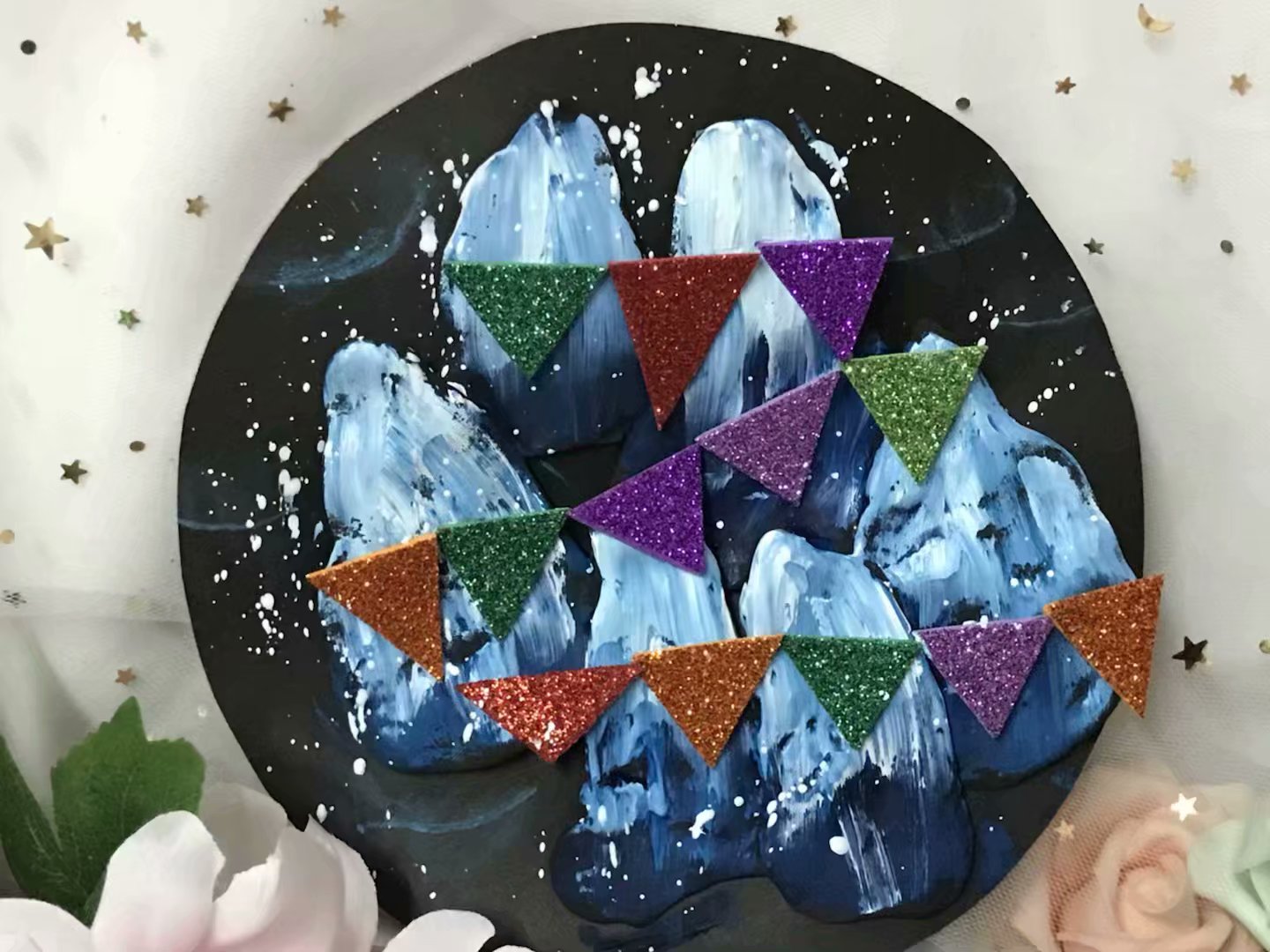 美丽雪山_9696匠新独韵绘画手工学堂_千聊