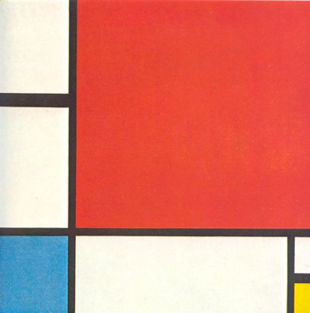 《红,黄,蓝的构成》,蒙德里安,1930(图片来自wikiart)