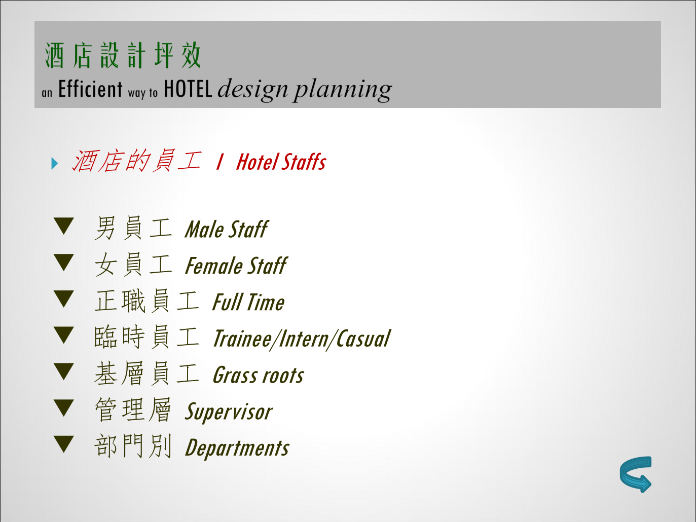 从不同的客群属性,讲解酒店设计的原理和便利性.