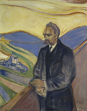 《尼采肖像》,蒙克,1906(图片来自wikipedia)