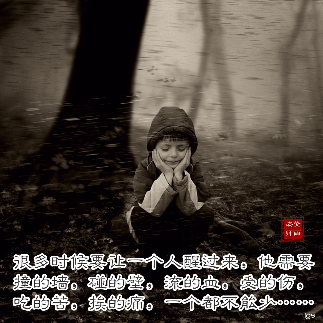 紫雨录：很多时候要让一个人醒过来，他需要撞的墙，碰的壁，流的血，受的伤，吃的苦，挨的痛，一个都不能少…….jpg