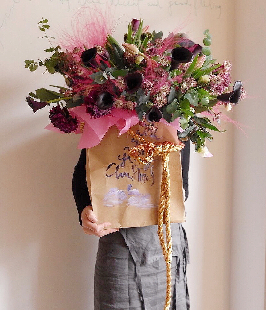 ins牛皮纸袋插花