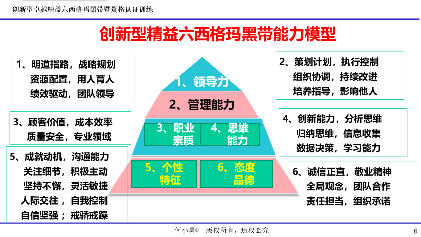 35:创新型卓越精益六西格玛黑带能力模型说明